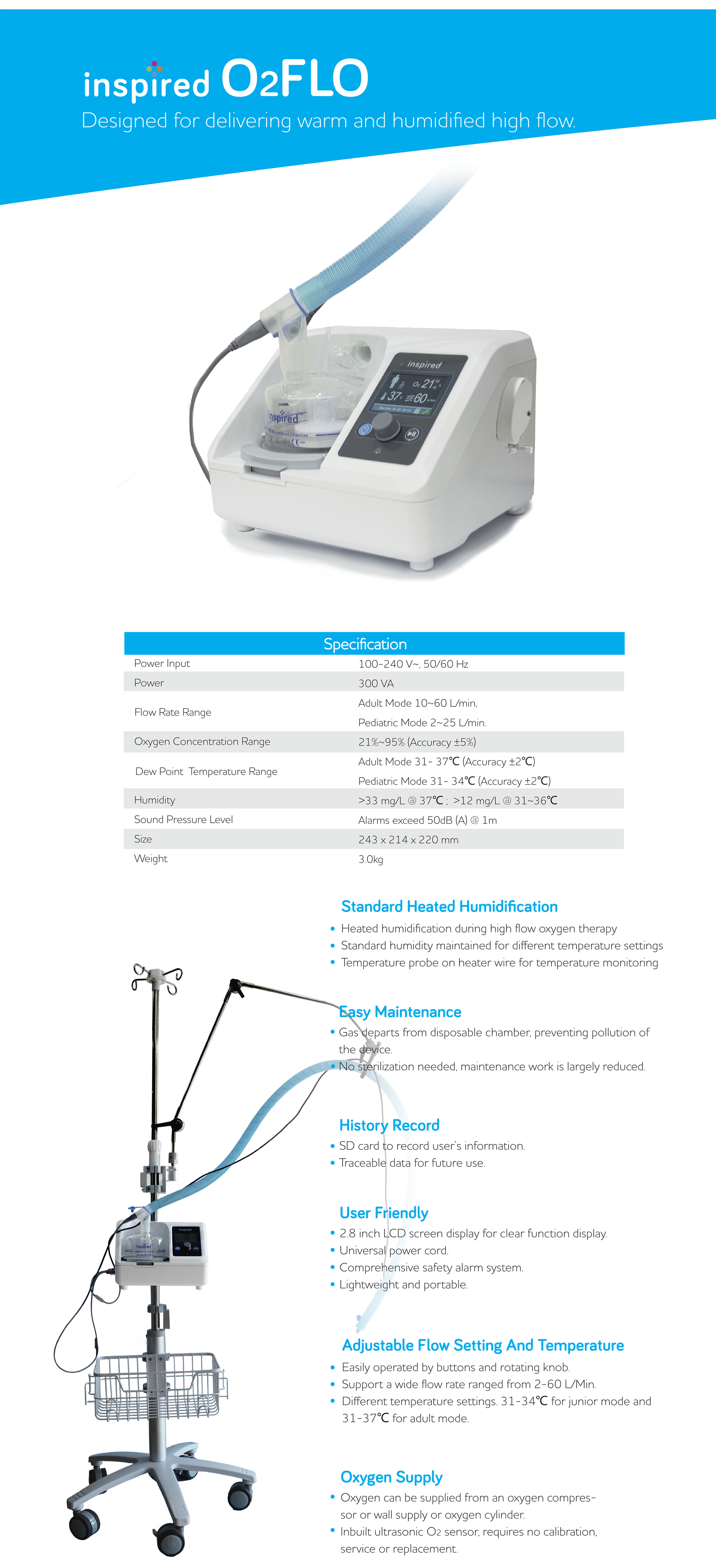 O2 Flow Pen 02FLO High Flow Therapy - Operating Room System
